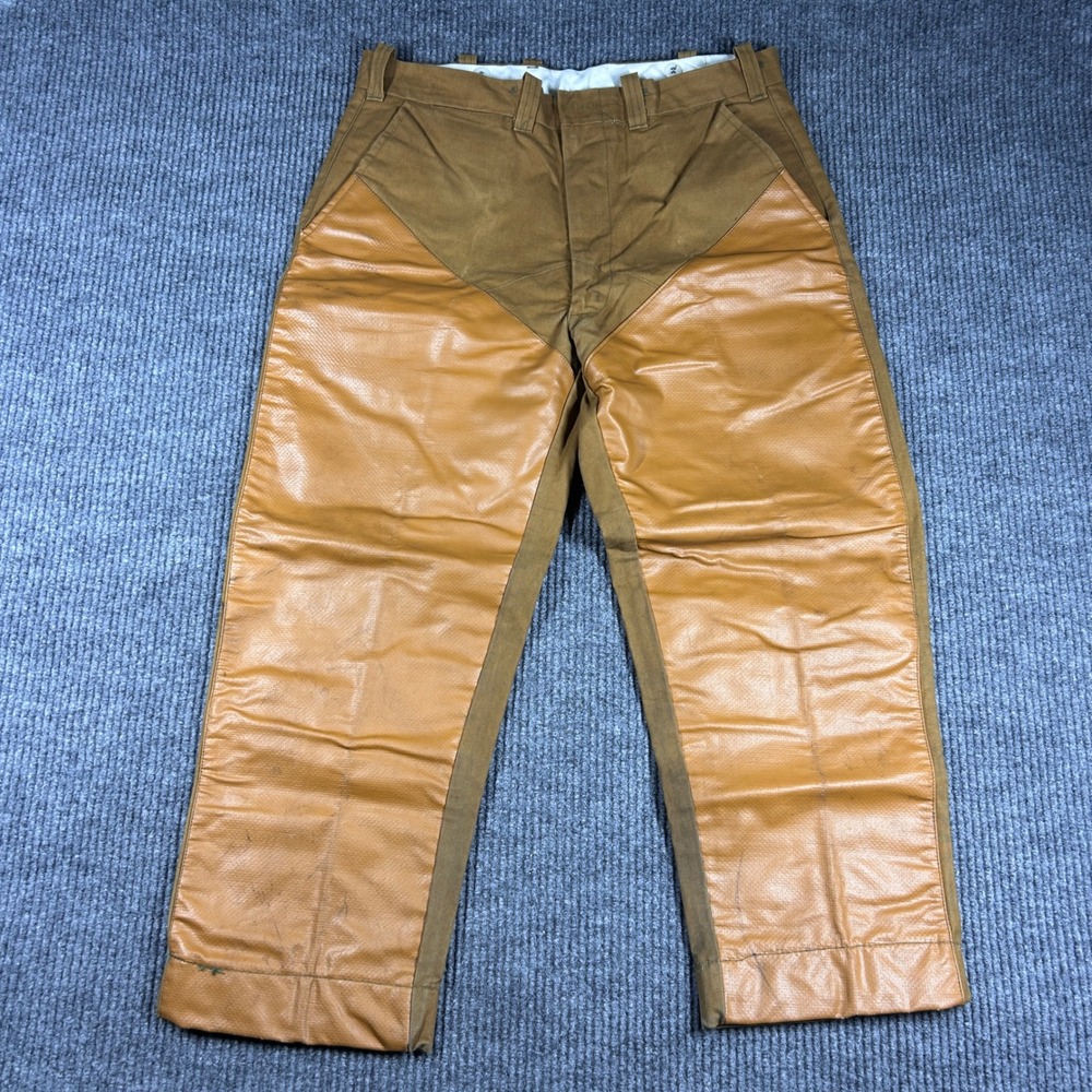 Vintage Duxbak Pants Mens 32x26 Hunting Canvas Brush Trousers Brown Talon Zip